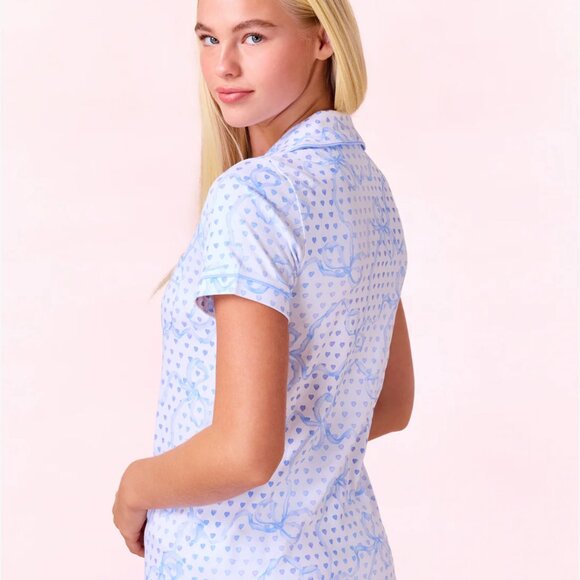 NEW Roller Rabbit Luna Bow Hearts Polo Pajama Set - Picture 5 of 7